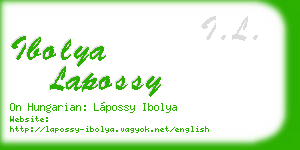 ibolya lapossy business card